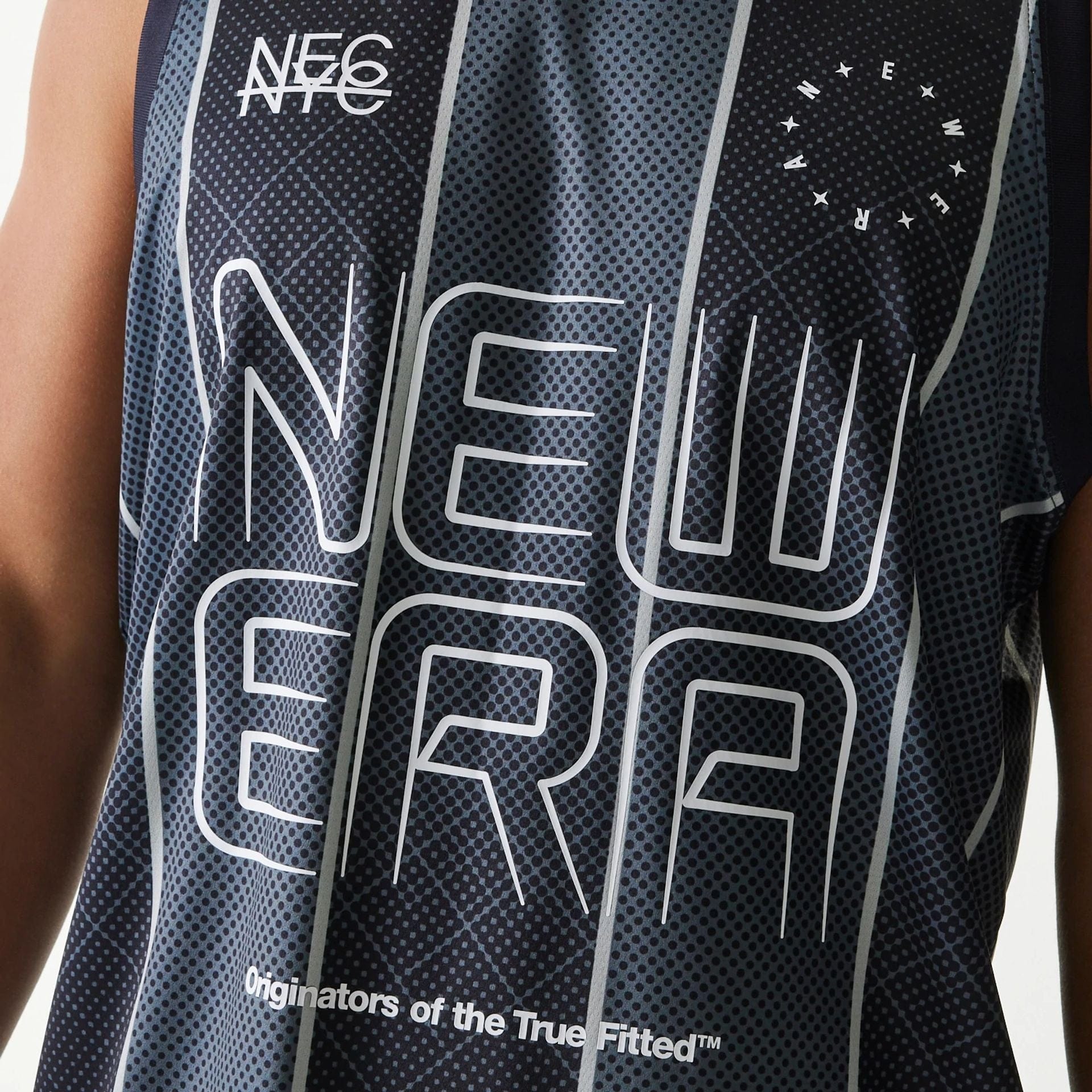 The Male model is wearing New Era City Sport Black Tank Top 3