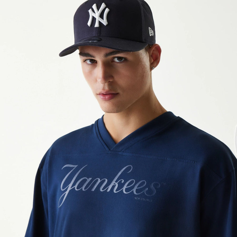 The Male model is wearing New York Yankees Tonal Pack Blue T-Shirt 4