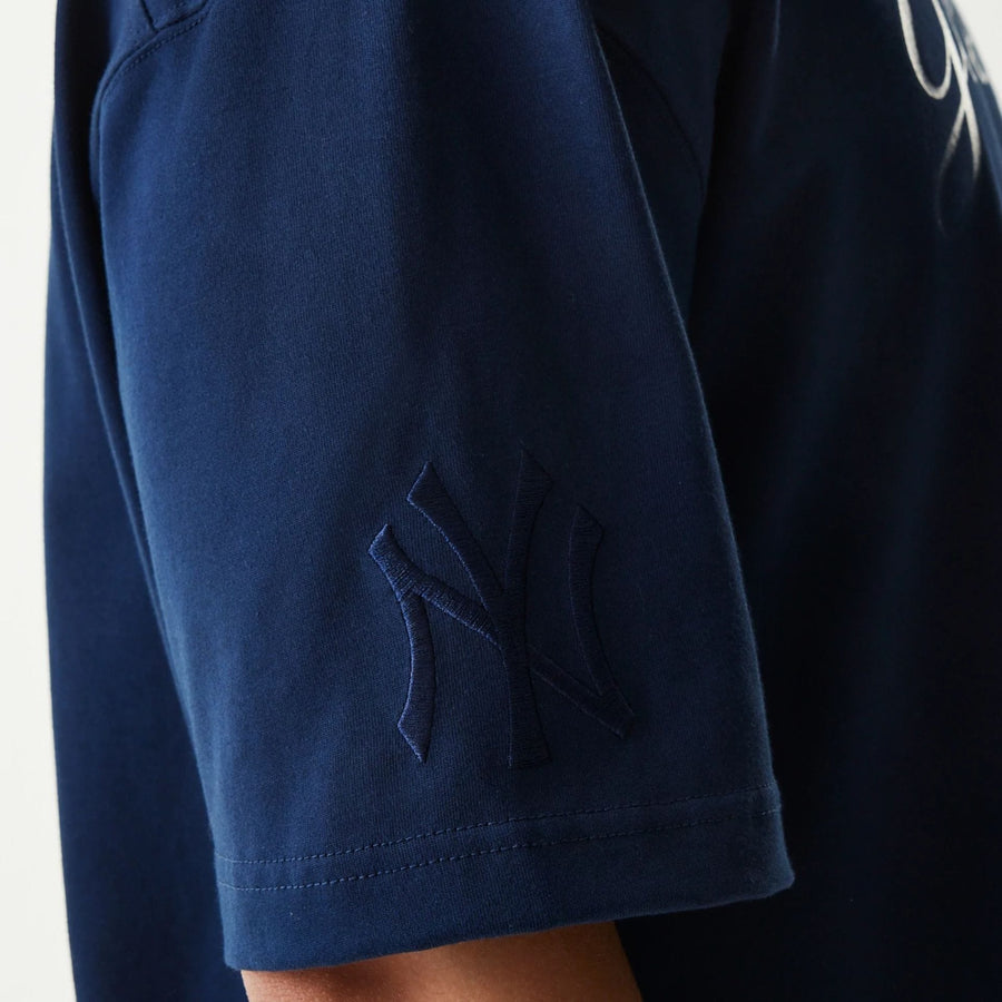 The Male model is wearing New York Yankees Tonal Pack Blue T-Shirt 6