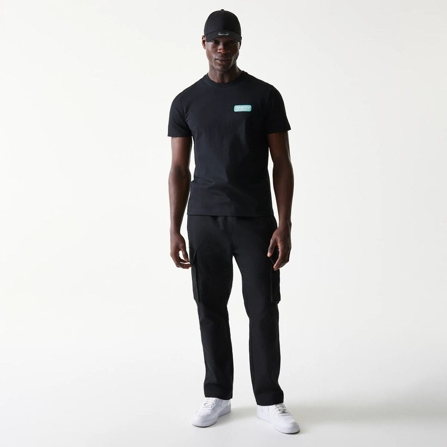 The Male model is wearing New Era Classic Black T-Shirt 8