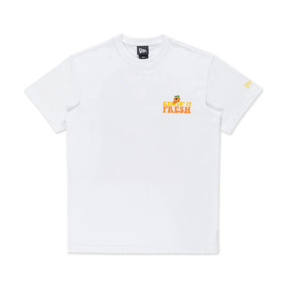 The Male model is wearing New Era Fruit Keepin' It Fresh White T-Shirt 1