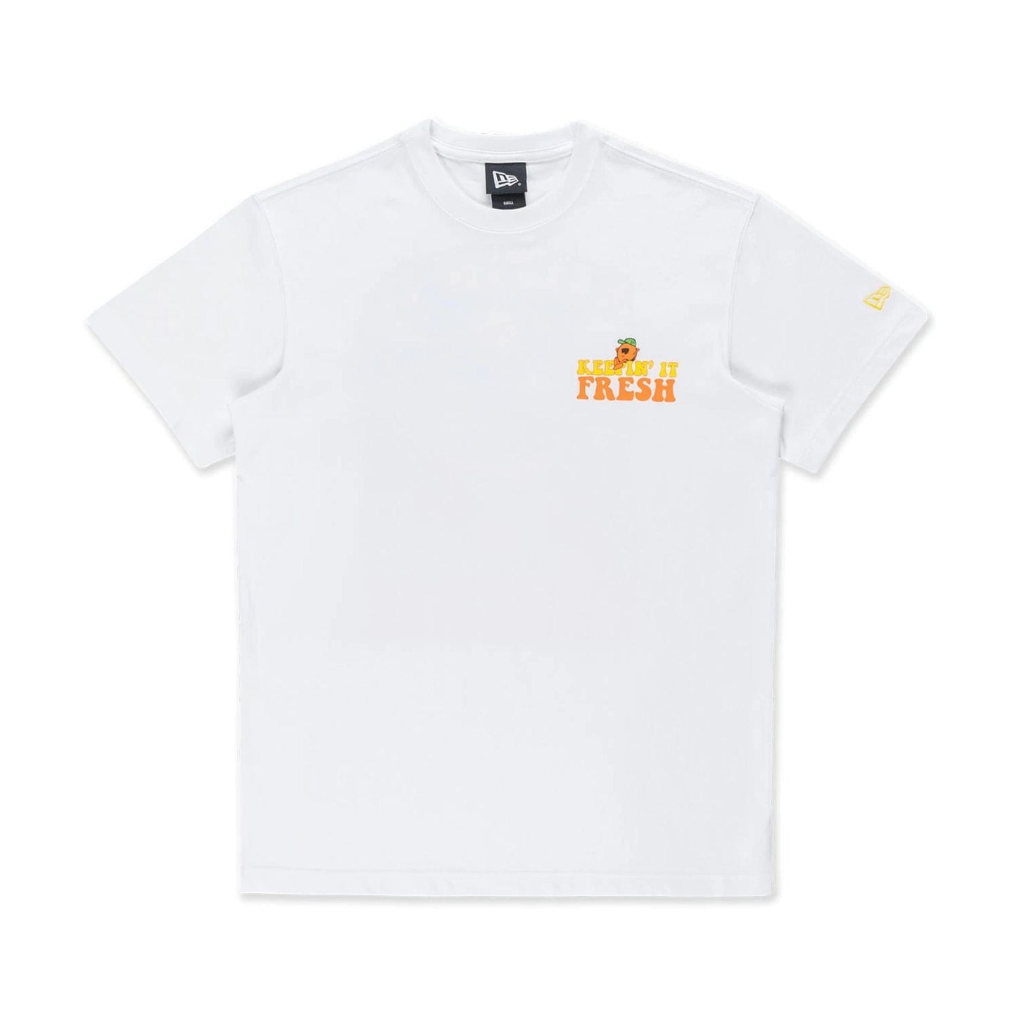 The Male model is wearing New Era Fruit Keepin' It Fresh White T-Shirt 1