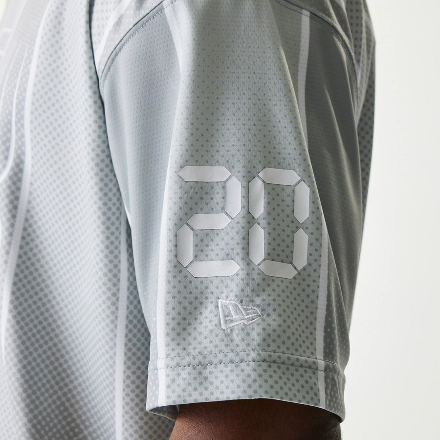 The Male model is wearing New Era City Sport Grey T-Shirt 5