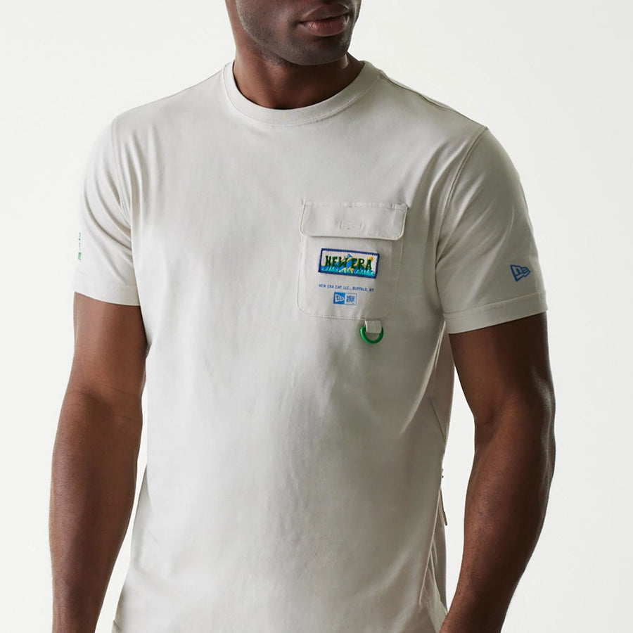 The Male model is wearing New Era Outdoor Earth Day Stone T-Shirt 3