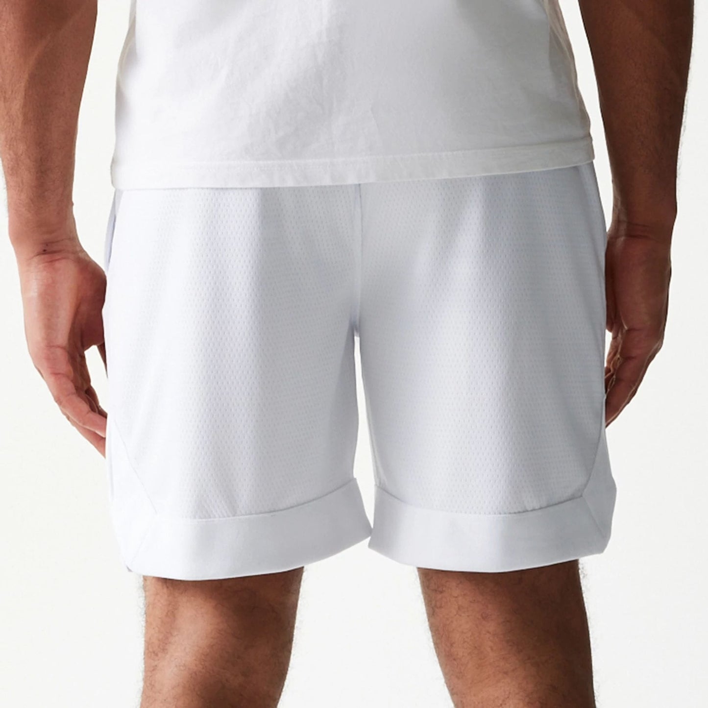 The Male model is wearing LA Dodgers Tonal Pack White Shorts 6