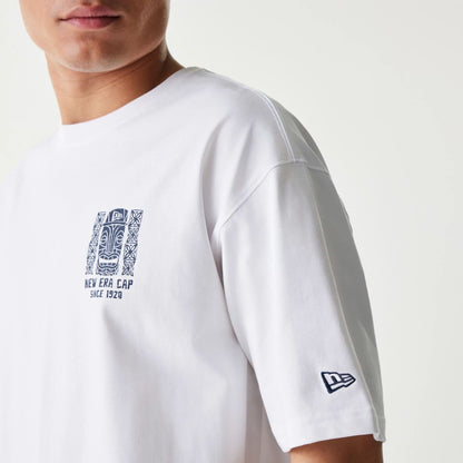 The Male model is wearing New Era Marine Life Club White Oversized T-Shirt 5