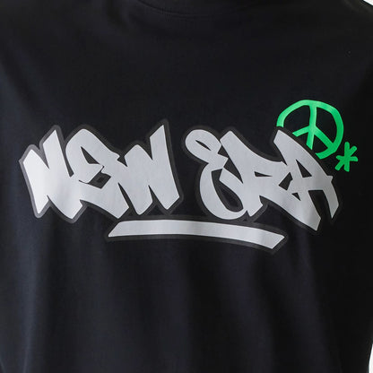 The Male model is wearing New Era Peace Symbol Black T-Shirt 4