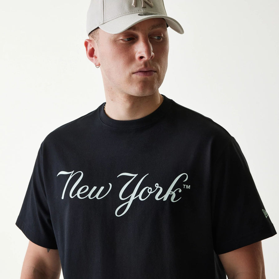 The Male model is wearing New York Yankees MLB Navajo Pattern Black T-Shirt 3