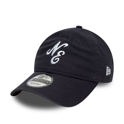This is a New Era Washed Duck Navy 9TWENTY Adjustable Cap 1
