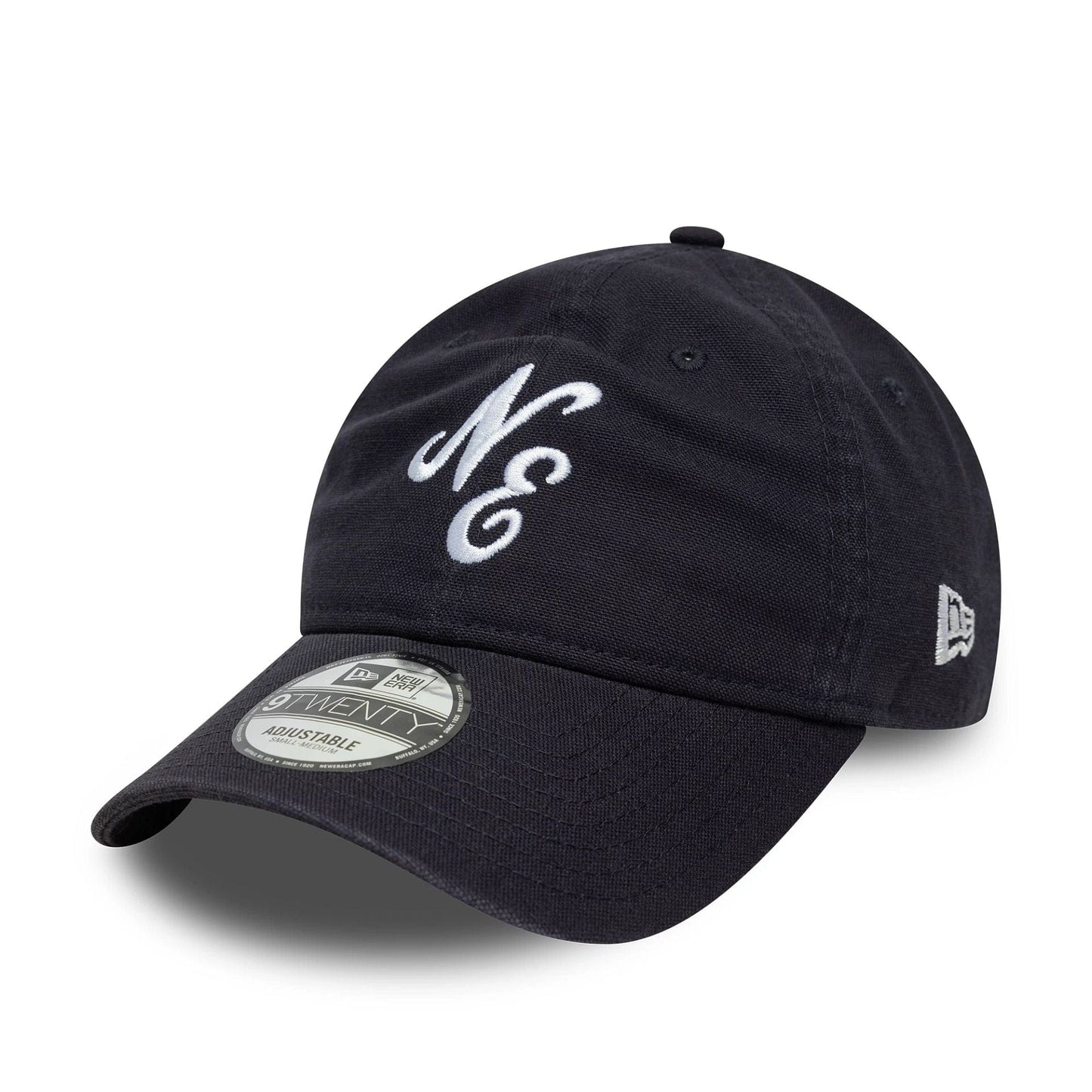 This is a New Era Washed Duck Navy 9TWENTY Adjustable Cap 1