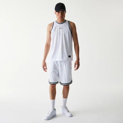 The Male model is wearing New Era Japan Mesh White Shorts 6