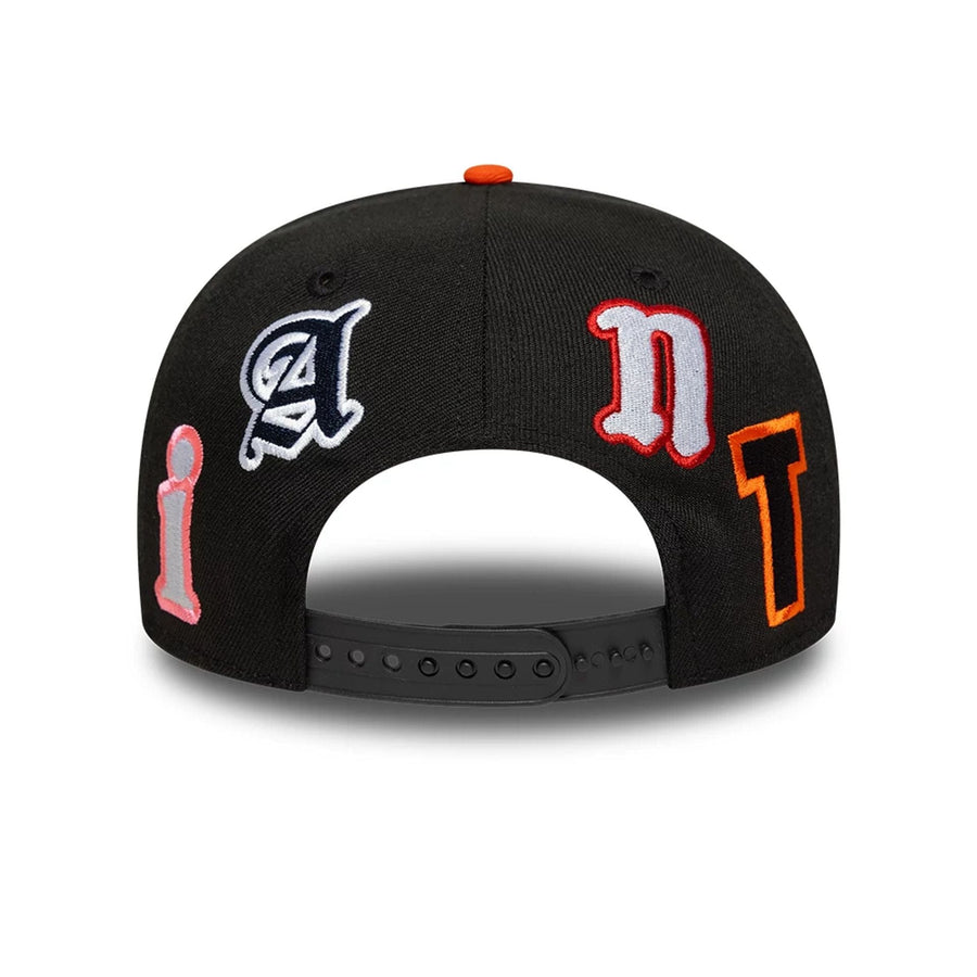 This is a San Francisco Giants MLB X Saint Mxxxxxx Black Retro Crown 9FIFTY Snapback Adjustable Cap 6