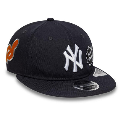 This is a New York Yankees MLB X Saint Mxxxxxx Navy Retro Crown 9FIFTY Snapback Adjustable Cap 3