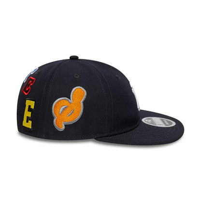 This is a New York Yankees MLB X Saint Mxxxxxx Navy Retro Crown 9FIFTY Snapback Adjustable Cap 5