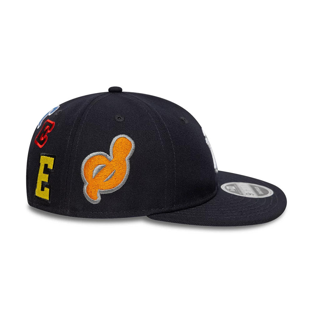 This is a New York Yankees MLB X Saint Mxxxxxx Navy Retro Crown 9FIFTY Snapback Adjustable Cap 5