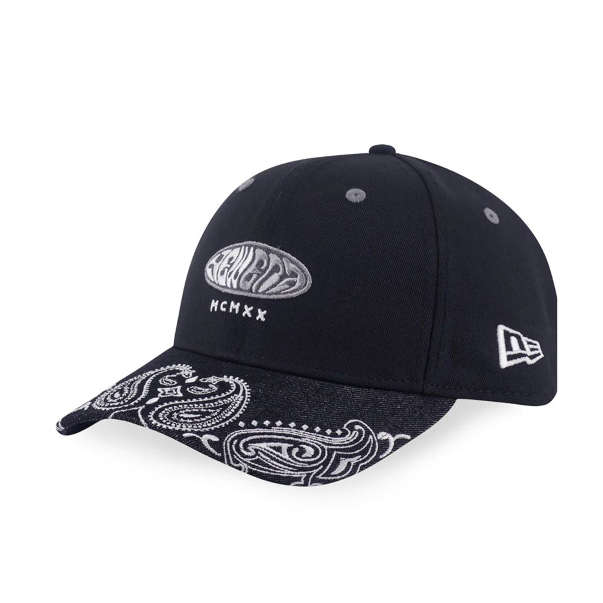 This is a New Era Street Swing Black 9FORTY Adjustable Cap 1