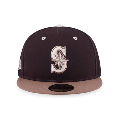 This is a Seattle Mariners MLB Iced Latte Dark Brown 59FIFTY Fitted Cap 2