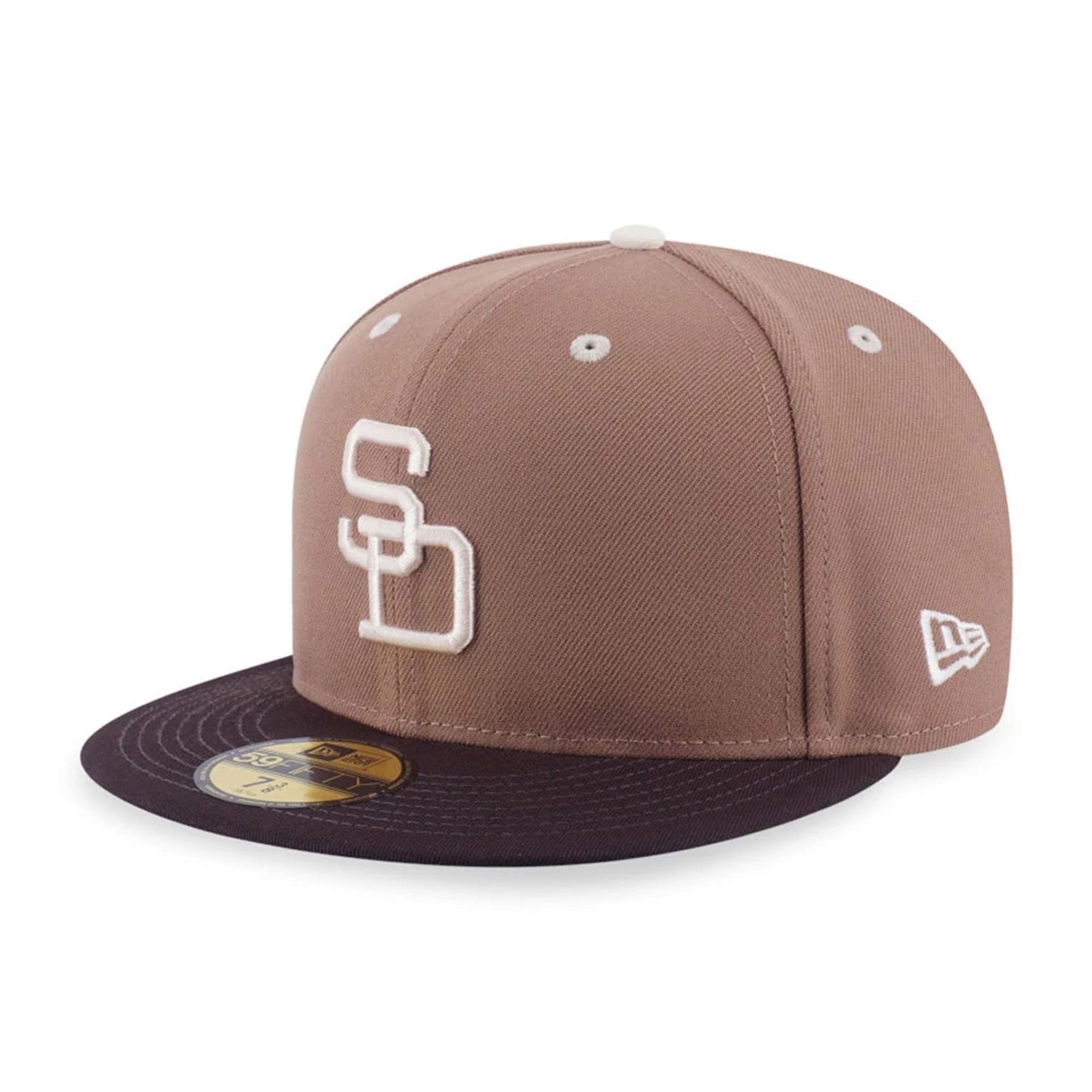 This is a San Diego Padres MLB Iced Latte Beige 59FIFTY Fitted Cap 1