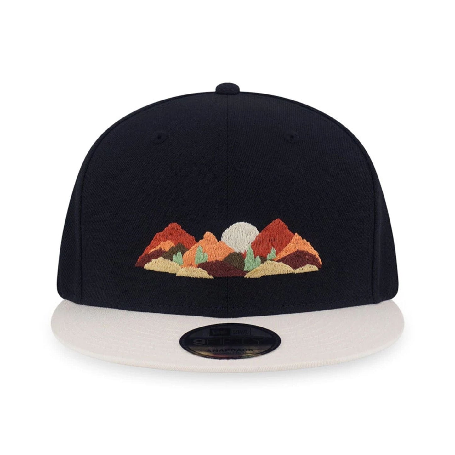 Pictured is this New Era Mountain Logo 9FIFTY Snapback cap in black. 2