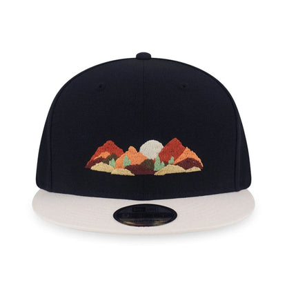 Pictured is this New Era Mountain Logo 9FIFTY Snapback cap in black. 2