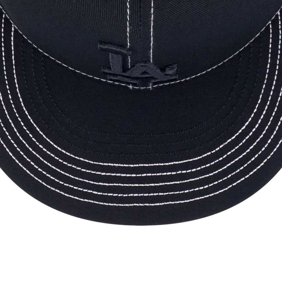Pictured is this MLB Contrast Stitching LA Dodgers 9FIFTY Snapback cap in black. 4