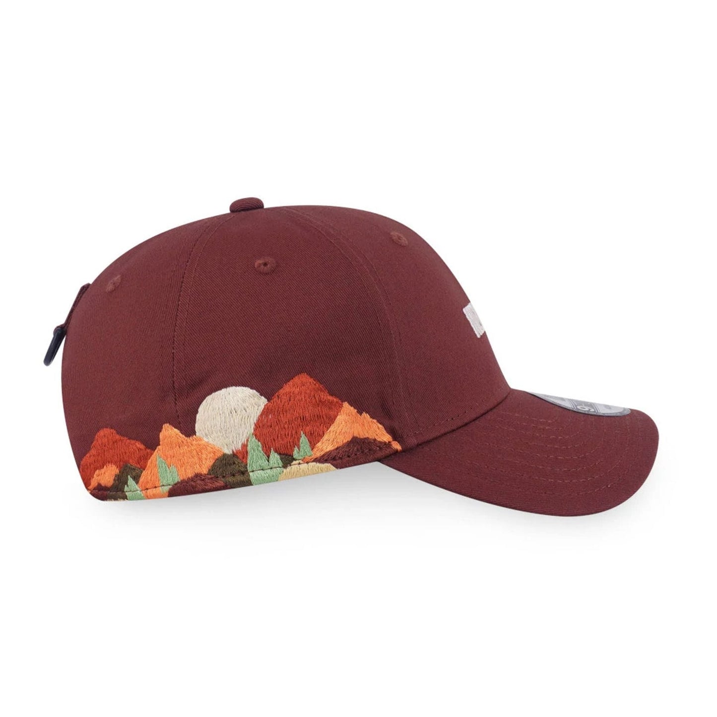 Pictured is this New Era Mountain Logo 9FORTY cap in open brown. 5