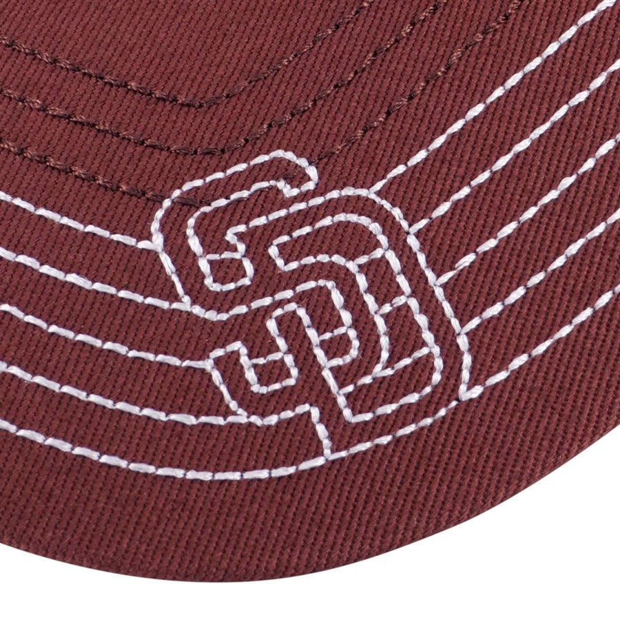 Pictured is this MLB Contrast Stitching San Diego Padres 9FORTY cap in brown. 6