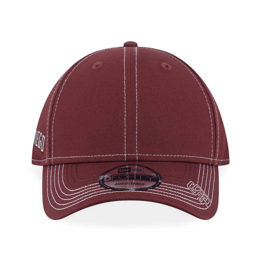 Pictured is this MLB Contrast Stitching San Diego Padres 9FORTY cap in brown. 2