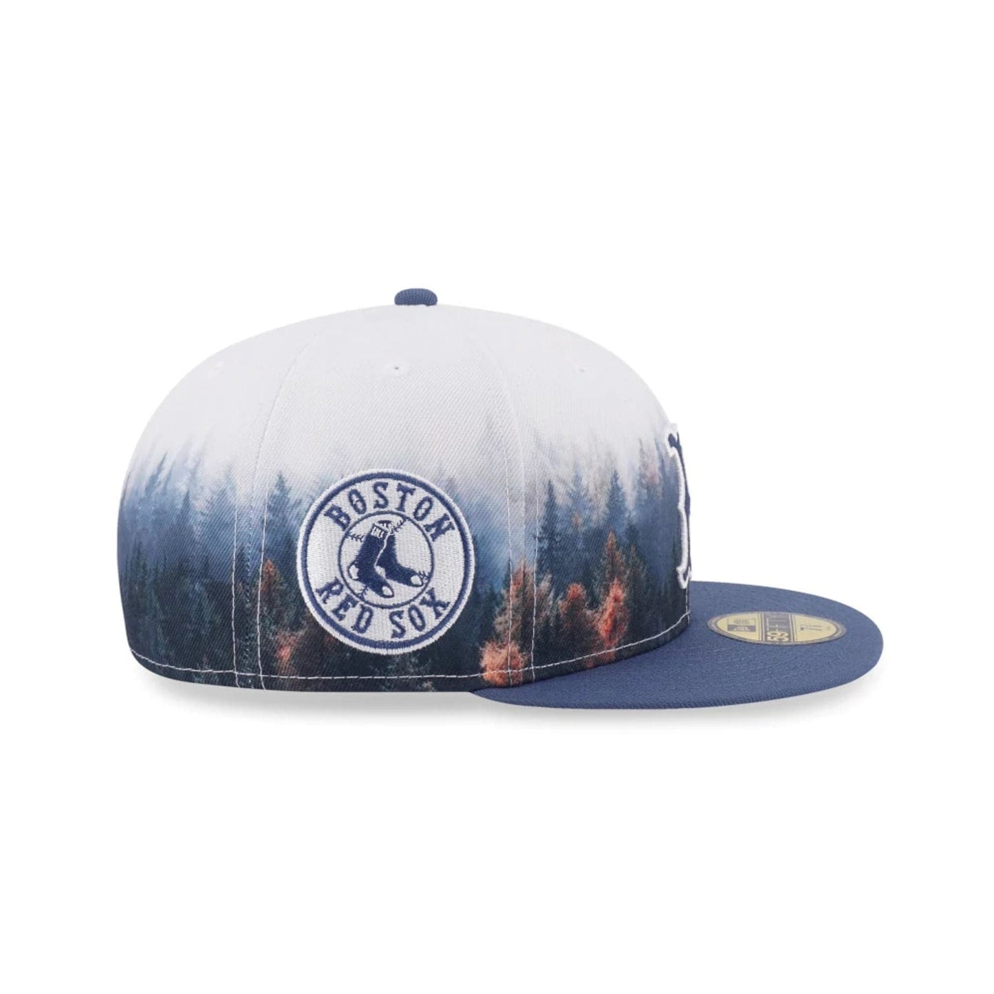 Pictured is this MLB Forest Boston Red Sox 59FIFTY Fitted cap in dark blue. 3