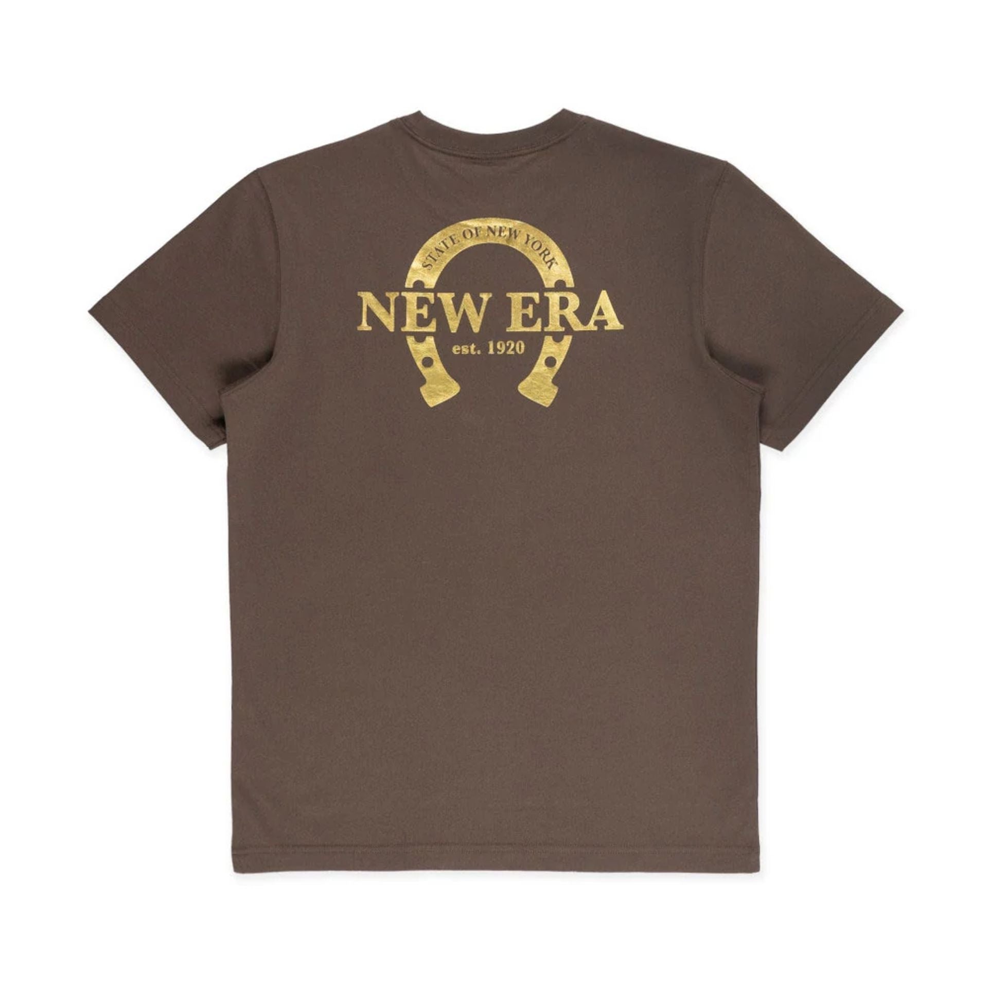 The model is wearing this New Era Year Of The Horse T-Shirt in brown. 2