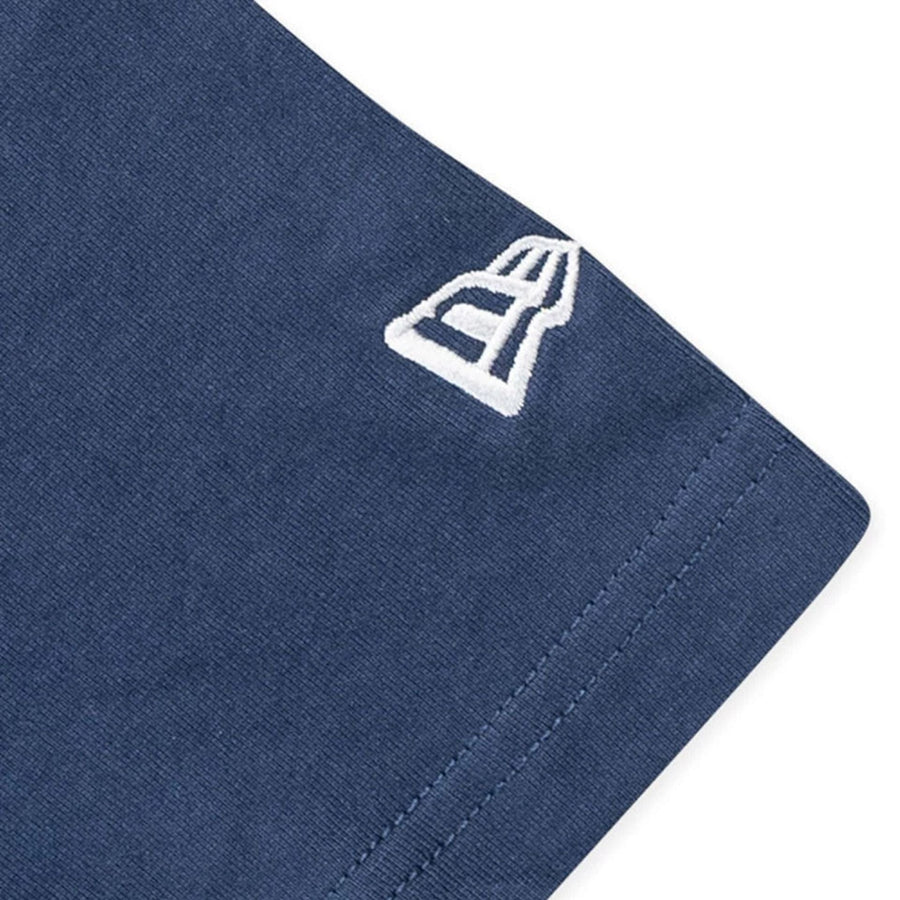 The Male model is wearing New York Yankees MLB Patchwork Blue T-Shirt 4