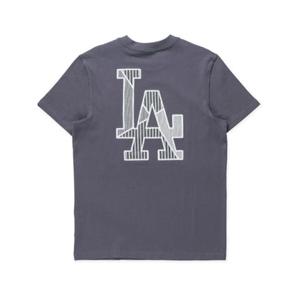 The Male model is wearing LA Dodgers MLB Patchwork Grey T-Shirt 2