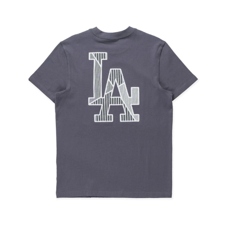 The Male model is wearing LA Dodgers MLB Patchwork Grey T-Shirt 2