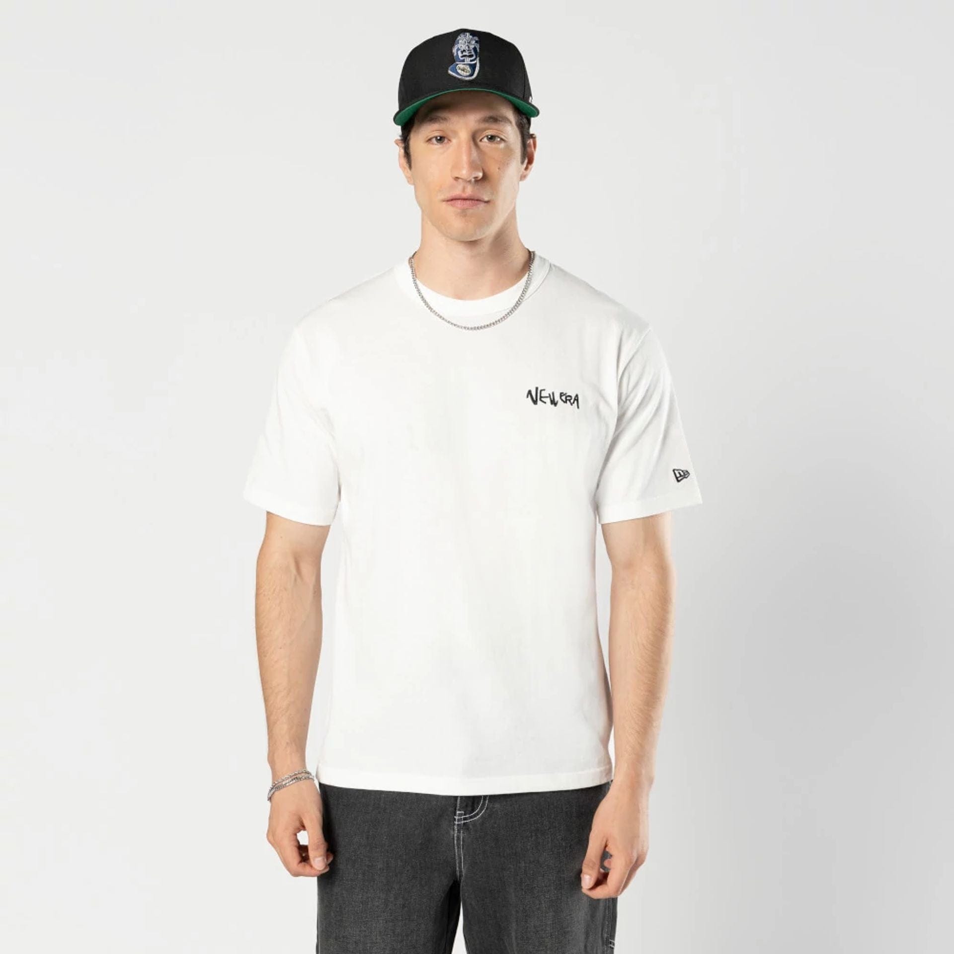 The Male model is wearing Ochiai Shohei Office Cream T-Shirt 1