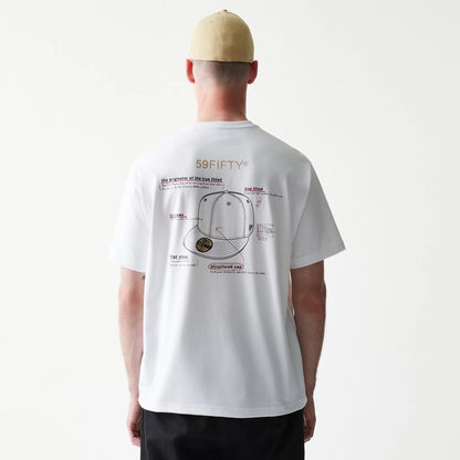 The Male model is wearing 59FIFTY Fitted Cap Description White T-Shirt 2