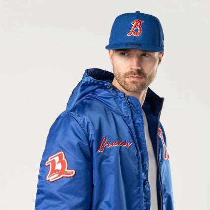 The Male model is wearing Leon Bravos LMB X Alpha Blue Jacket 6