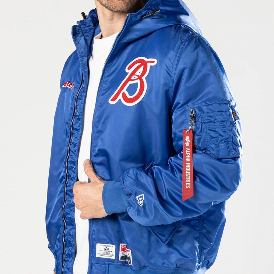 The Male model is wearing Leon Bravos LMB X Alpha Blue Jacket 4