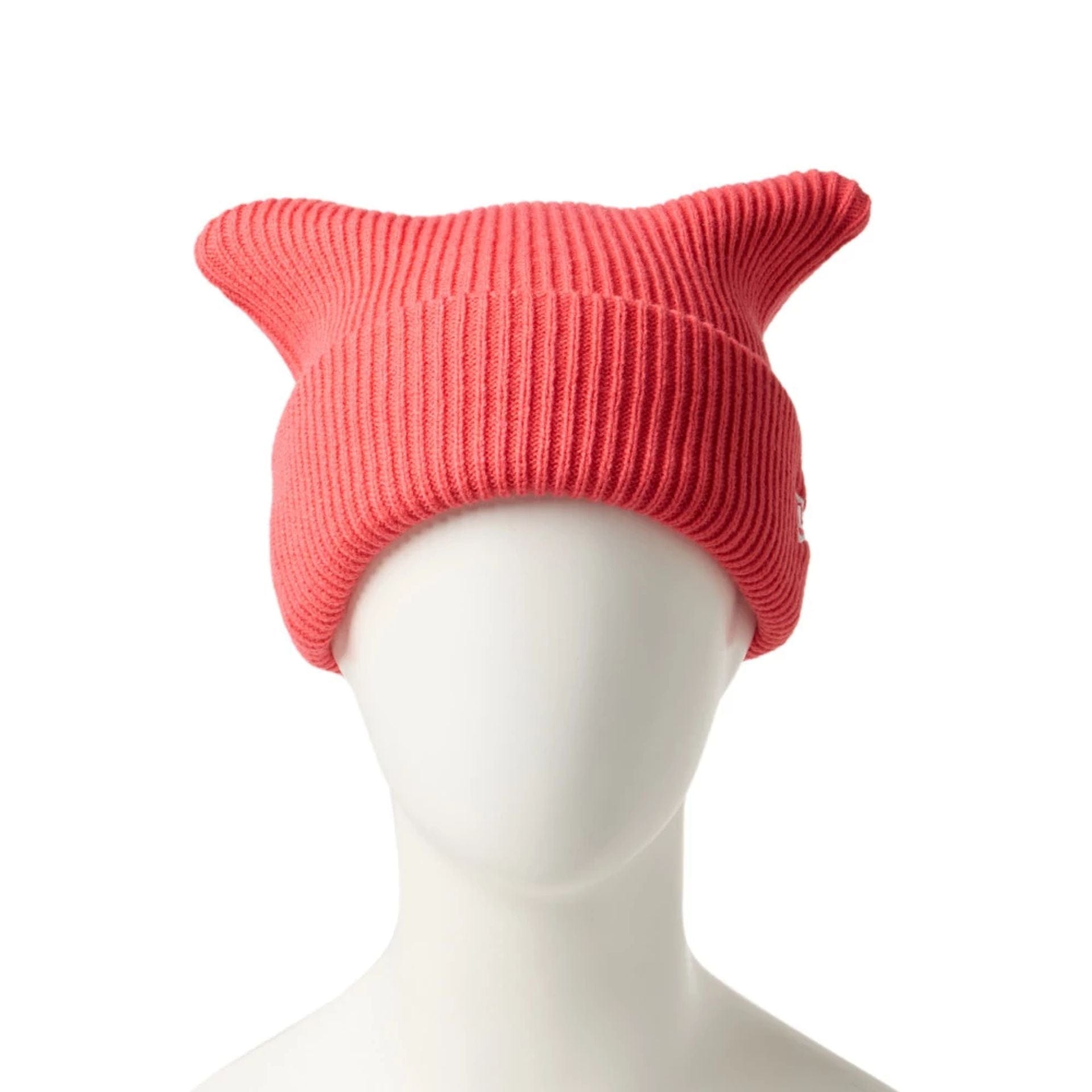 This is a  New Era Pastel Pink Rib Knit Beanie Hat 2