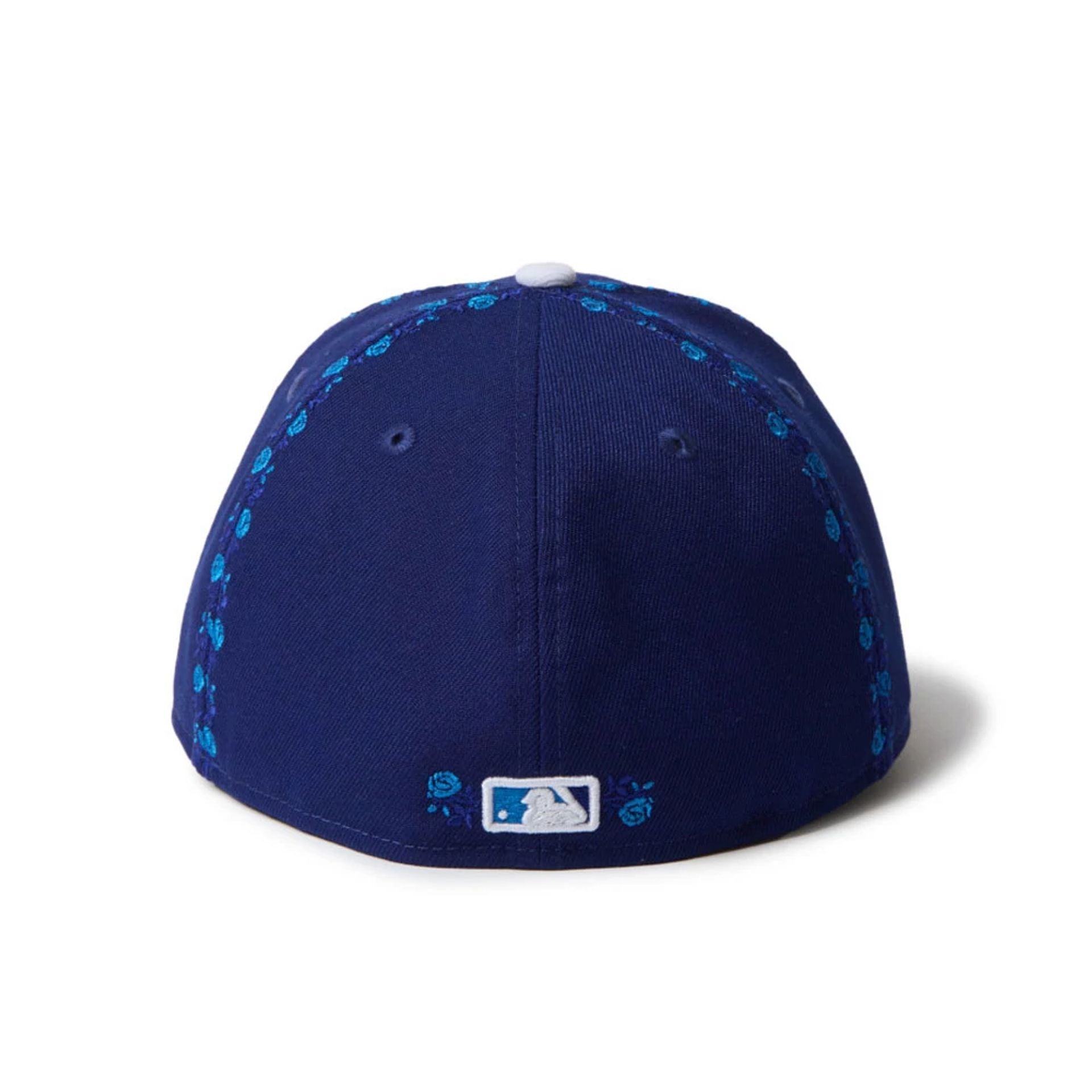 This is a LA Dodgers MLB Rose Emblem Dark Blue Low Profile 59FIFTY Fitted Cap 3
