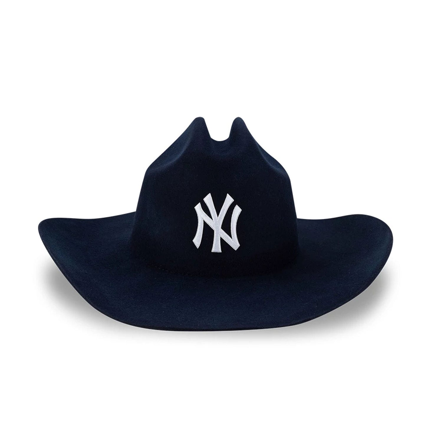 Pictured is this MLB Wool New York Yankees Rolled Brim Fedora hat in navy. 2
