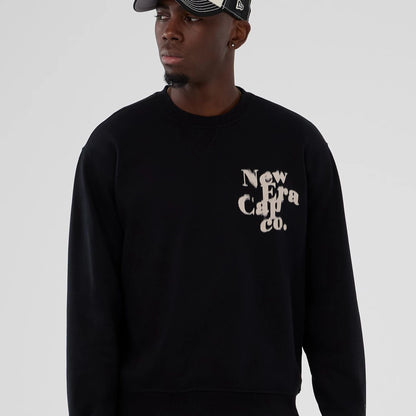 The Male model is wearing New Era Cap Company Black Crew Neck Sweater 7