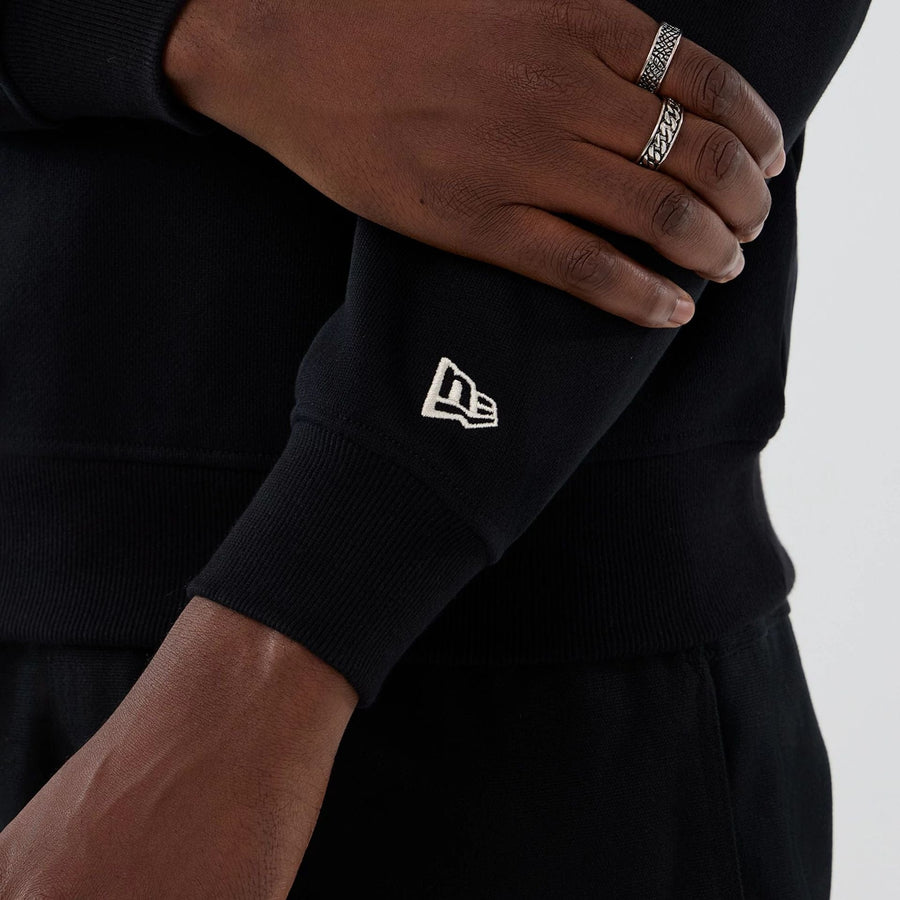 The Male model is wearing New Era Cap Company Black Crew Neck Sweater 5