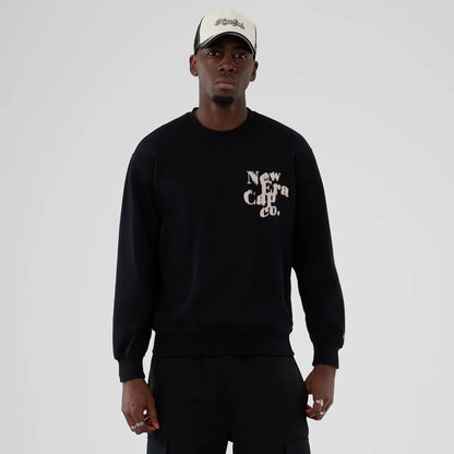 The Male model is wearing New Era Cap Company Black Crew Neck Sweater 1