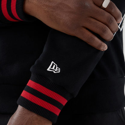 The Male model is wearing New Era Colour Block Black Crew Neck Sweater 4