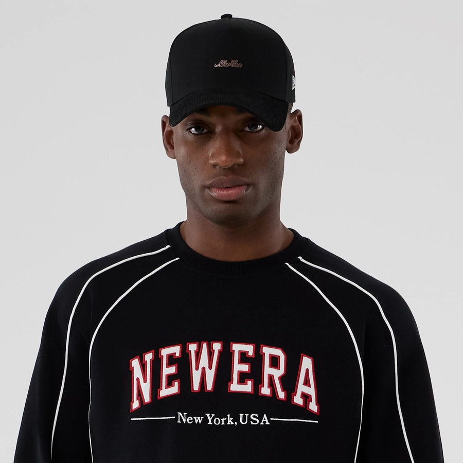 The Male model is wearing New Era Colour Block Black Crew Neck Sweater 5