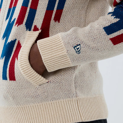 The Male model is wearing  New Era Organic Cowichan Natural Cardigan 4