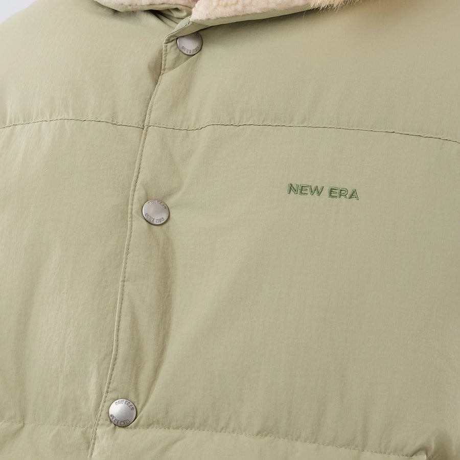 The Male model is wearing  New Era Organic Boa Neck Khaki Gilet  5