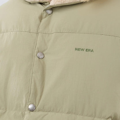 The Male model is wearing  New Era Organic Boa Neck Khaki Gilet 5