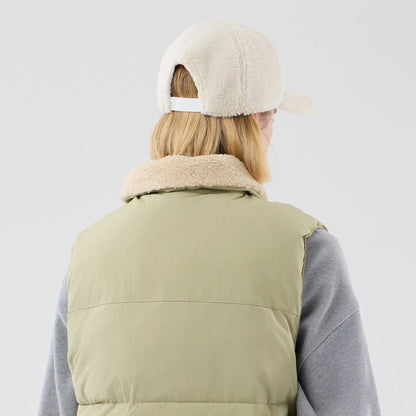 The Male model is wearing  New Era Organic Boa Neck Khaki Gilet  7