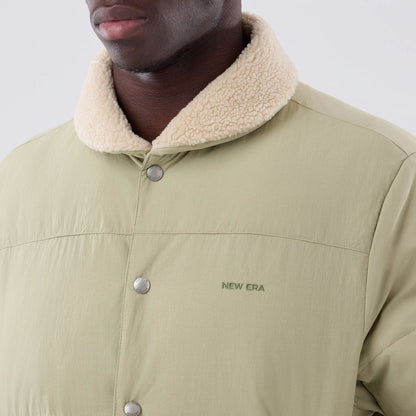The Male model is wearing  New Era Organic Boa Neck Khaki Jacket  5